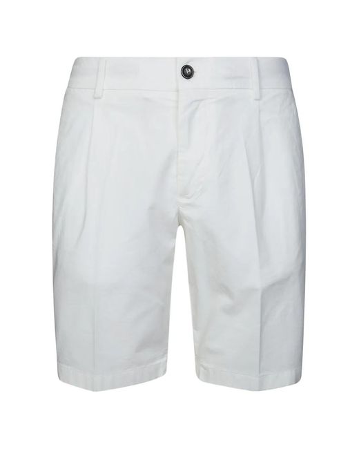 BE ABLE White Pleated Bermuda Shorts for men