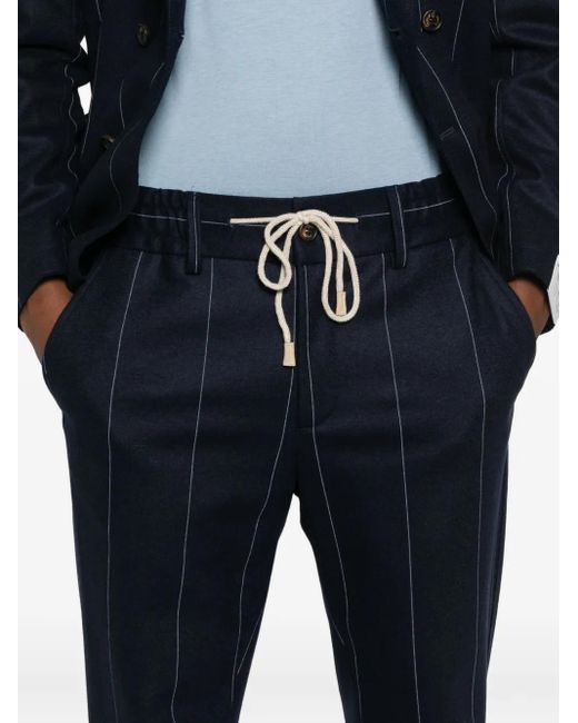 Pantalones a rayas diplomáticas con cordones Eleventy de hombre de color Blue