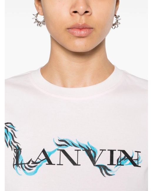 Lanvin Katoenen T-shirt Met Logoprint in het White