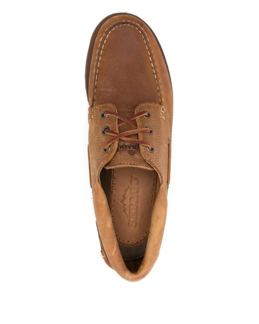 メンズ Sebago レザー レースアップ デッキシューズ Brown