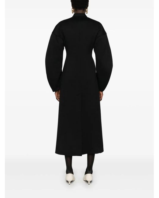 Jil Sander Black V-Neck Coat