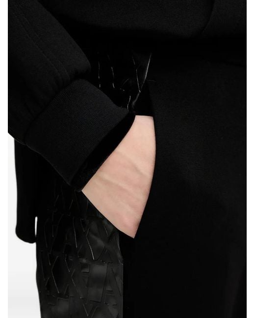 ARMANI EXCHANGE Black Patterned-Side Track Pants