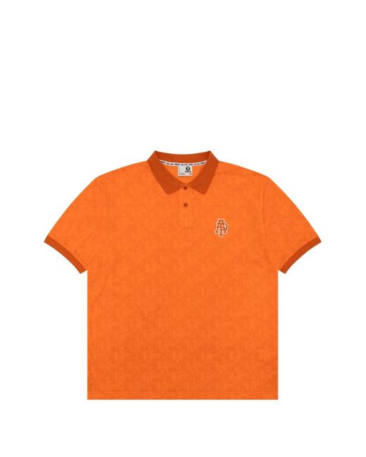 Aape By A Bathing Ape Orange Buttoned Logo-Patch Polo Shirt for men