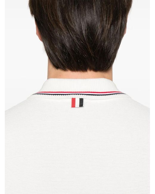Thom Browne White Rwb Cotton Polo Shirt for men