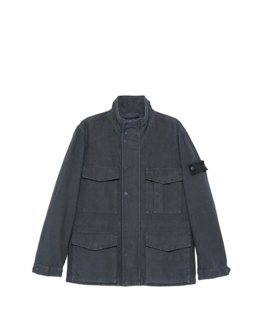 Stone Island Blue Compass-Badge Jacket for men