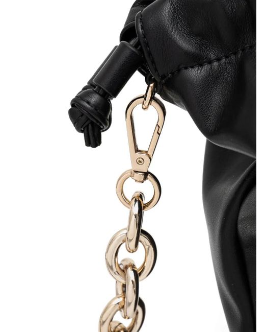 Twinset Black Drawstring Leather Shoulder Bag