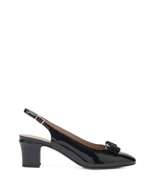 Ferragamo Black Vara Bow Slingback Pumps