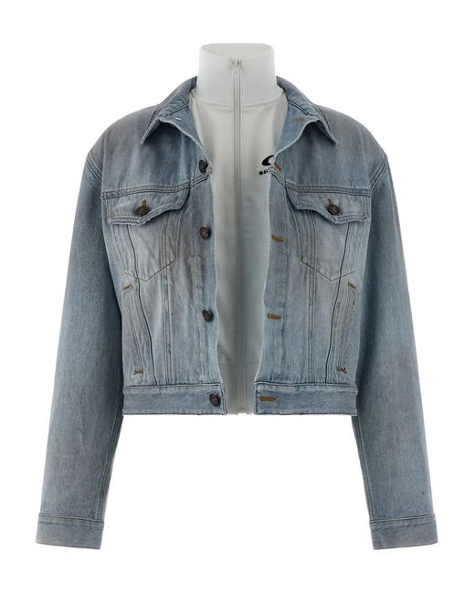 Balenciaga Blue Stonewashed Double-Layer Jacket