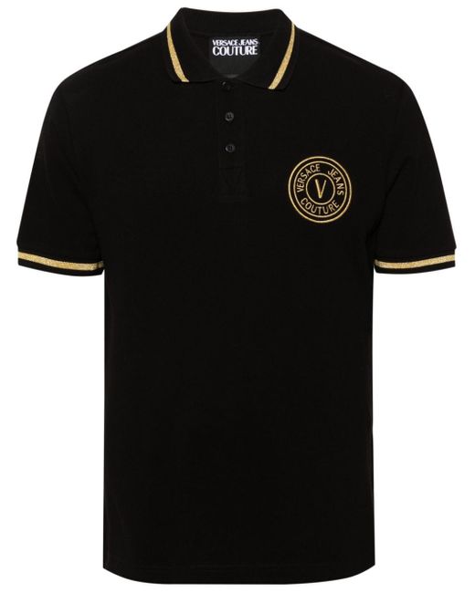 Versace Poloshirt Met Geborduurd Logo in het Black voor heren