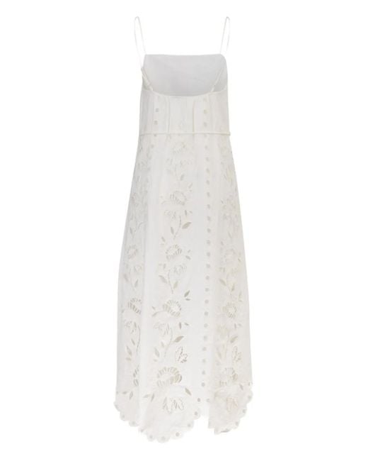 FARM Rio Richelieu Floral-Embroidered Maxi Dress in White | Lyst