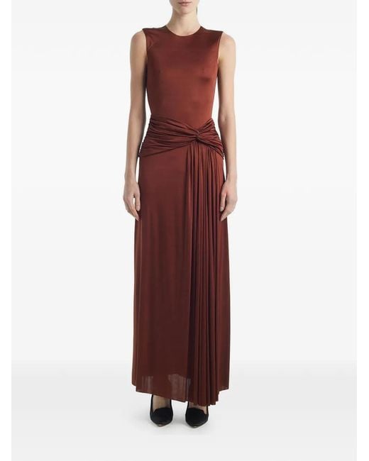 Adam Lippes Purple Talitha Draped-Waist Dress