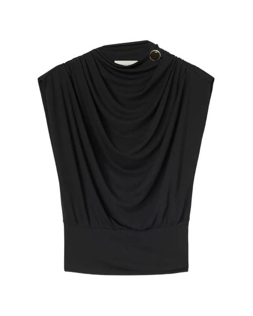RETORI Black Draped Top