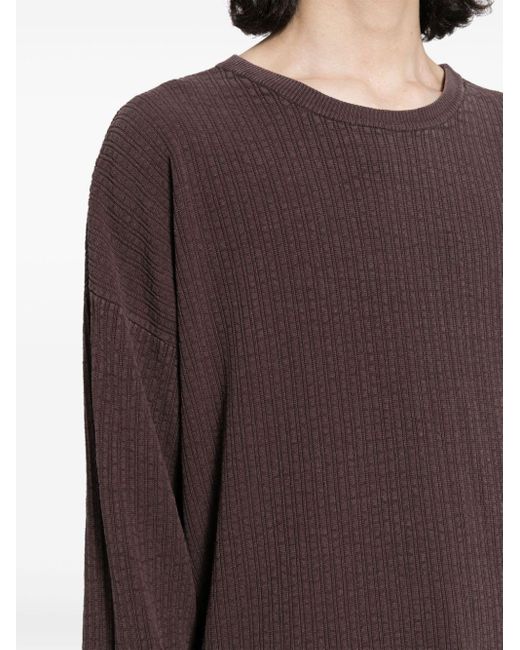 Our Legacy Brown Textured-finish Crew-neck Sweatshirt for men