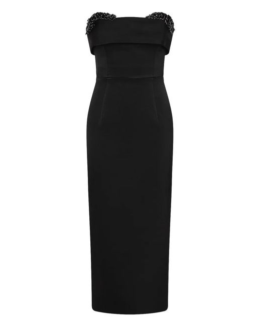 Rachel Gilbert Black Laira Corset Embellished Dress