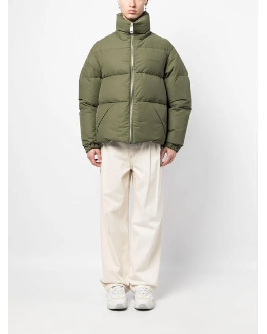 Khrisjoy Green Logo-Print Padded Jacket for men