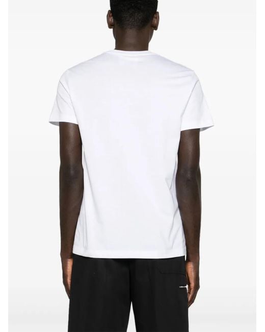Versace Jeans Couture White Printed Logo Cotton Tee for men