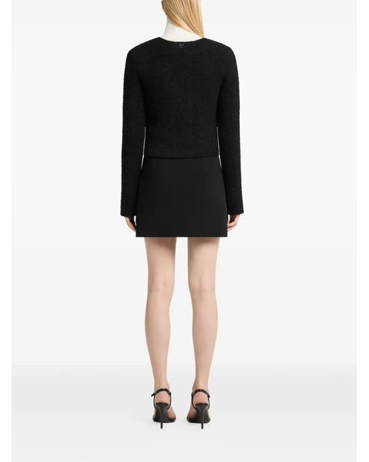 Courreges Black Bouclette-Knit Double-Breasted Jacket