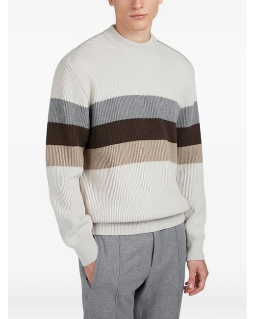 Paul & Shark White Rib-Knit Crew-Neck Sweater for men