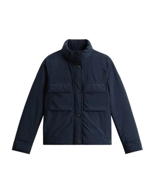 Woolrich Blue Flap-Pocket Padded Jacket