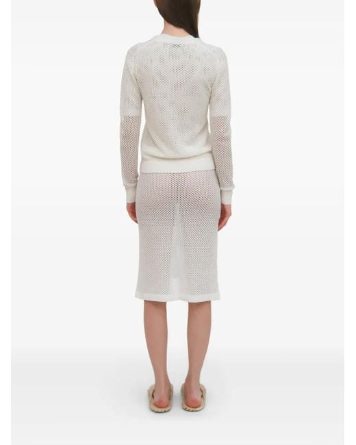 Rosetta Getty メッシュ ポインテール カーディガン White