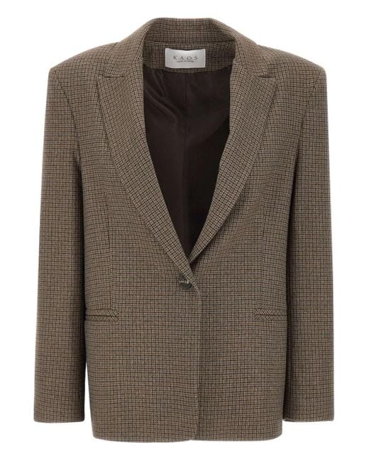 Kaos Brown Houndstooth Blazer