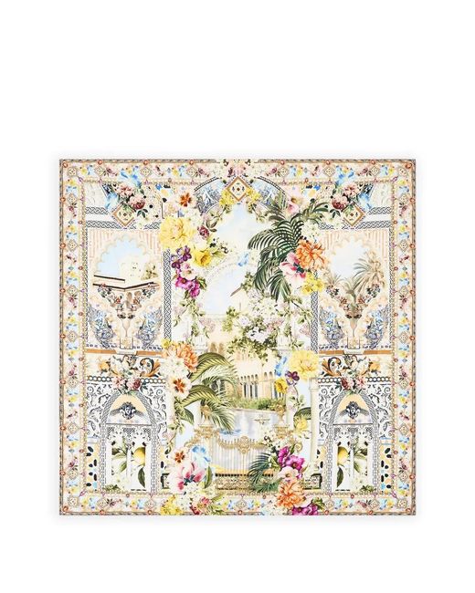 Camilla White The Architects Of Alcázar Crystallised Floral Square Scarf