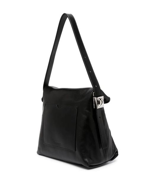 Off-White c/o Virgil Abloh Black Ow Booster Medium Leather Shoulder Bag