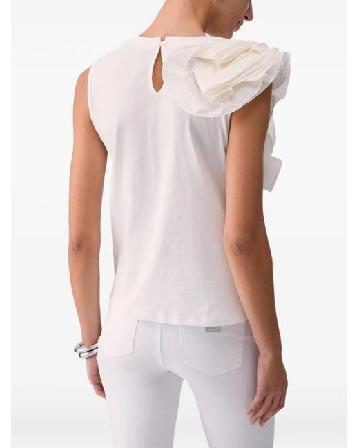 Liu Jo White Top With Taffeta Detail