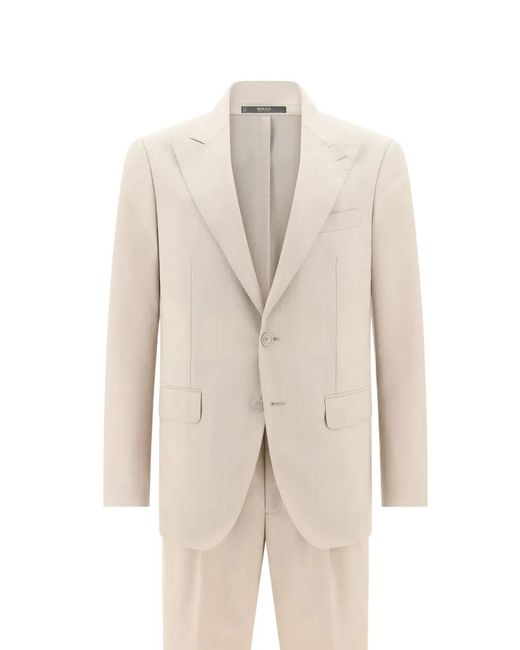 Boggi White Peak-Lapels Wool Suit for men