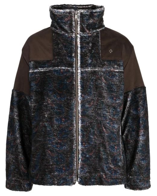 Children of the discordance Black Graphic-Print Zip-Up Jacket for men