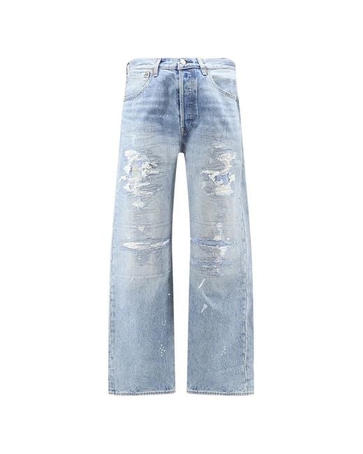 Levi's Blue 501 Loose Distressed Jeans for men