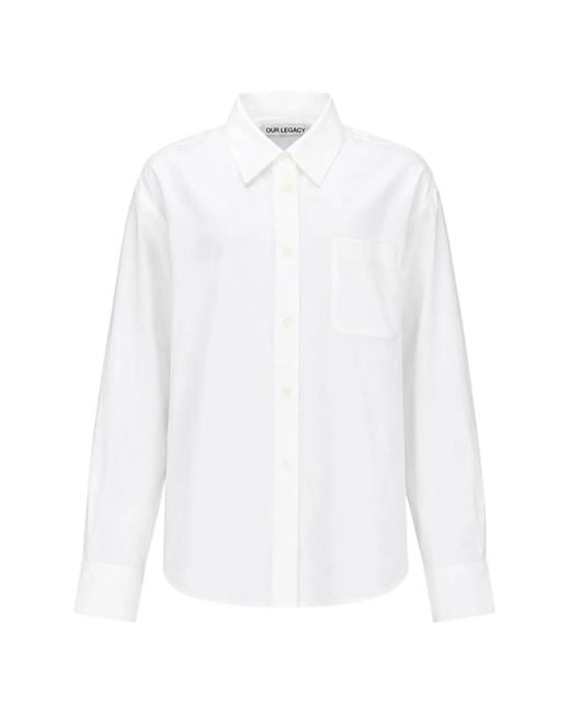 Our Legacy White Forever Chest-Pocket Button-Up Shirt