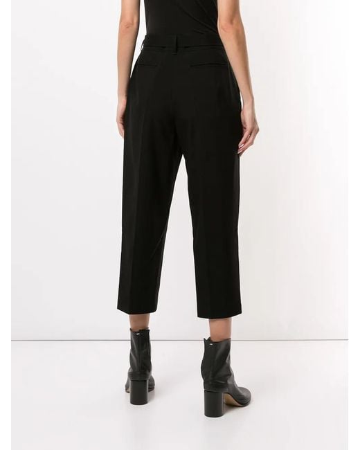 Yohji Yamamoto Black Cropped Tailored Trousers