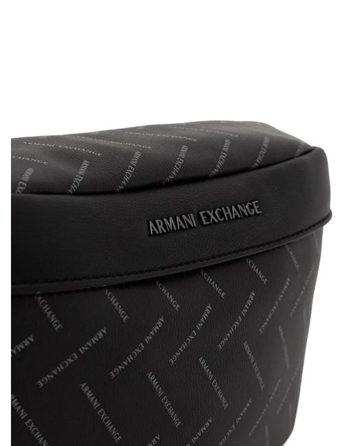 ARMANI EXCHANGE Black All-Over Logo-Print Belt Bag for men