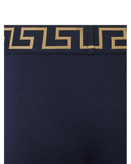 Versace Blue Greca Border Long Boxers for men