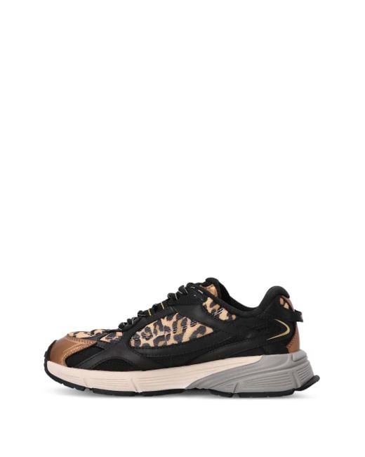 Karl Lagerfeld Black Leopard-Print Sneakers