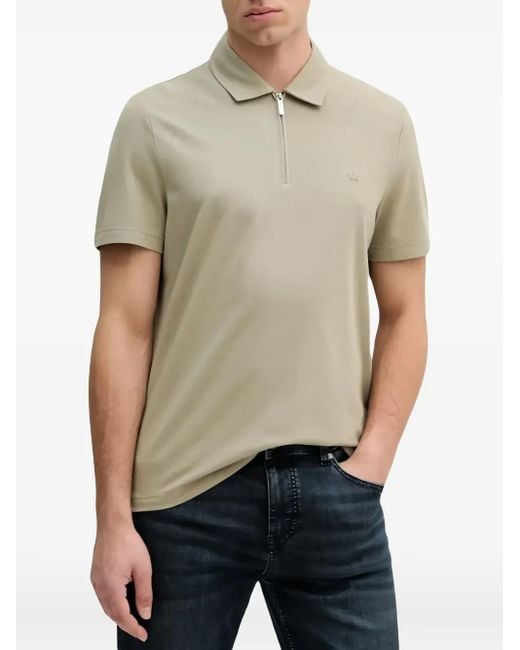 Michael Kors Poloshirt mit Reißverschluss in Natural für Herren