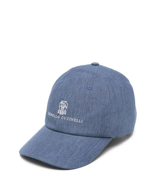 Brunello Cucinelli Baseballkappe Mit Logo in Blue für Herren