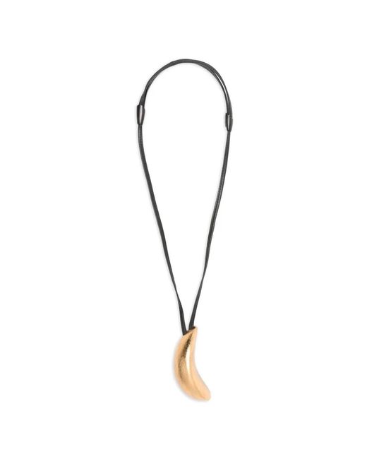 Monies White Curved Pendant Necklace