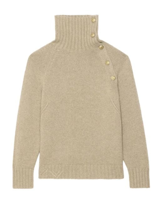 Zadig & Voltaire Natural Mora Side Button Sweater