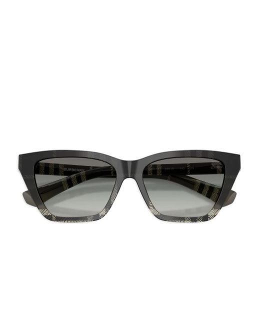 Burberry Gray Check-Pattern Cat-Eye Sunglasses