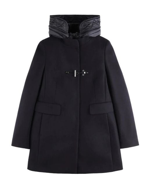 Fay Blue Hooded Toggle Coat
