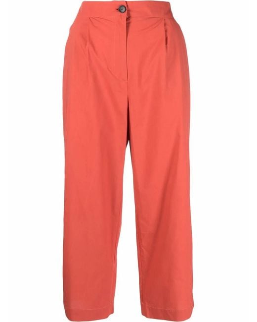 Woolrich Red Cropped-Leg Cotton Trousers