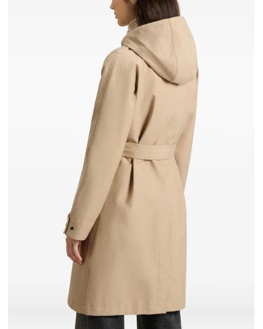 Woolrich Natural Hooded Belted Water-Resistant Trench Coat
