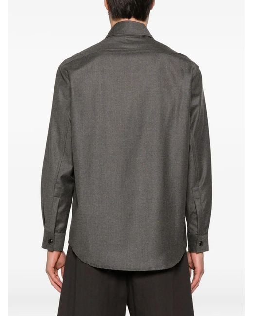 Yes London Gray Zip Pocket Shirt Jacket for men