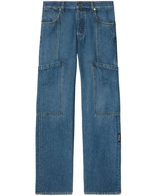 Off-White c/o Virgil Abloh Blue Straight-Leg Cargo Jeans
