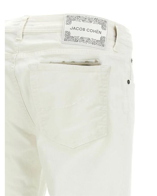 Jacob Cohen White Bard Stonewashed Jeans for men