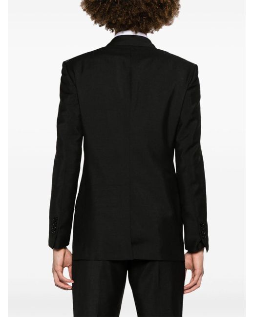 Tom Ford Black Double-breasted Mohair-wool Blazer for men