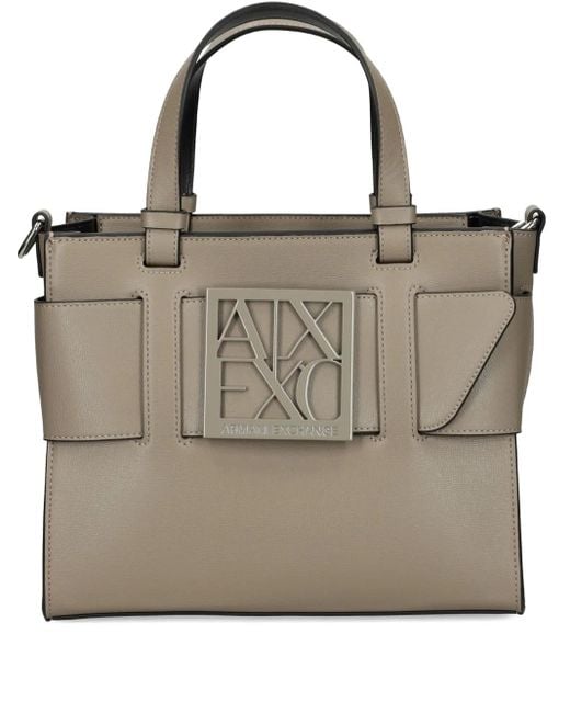 Bolso shopper mediano con logo ARMANI EXCHANGE de color Brown