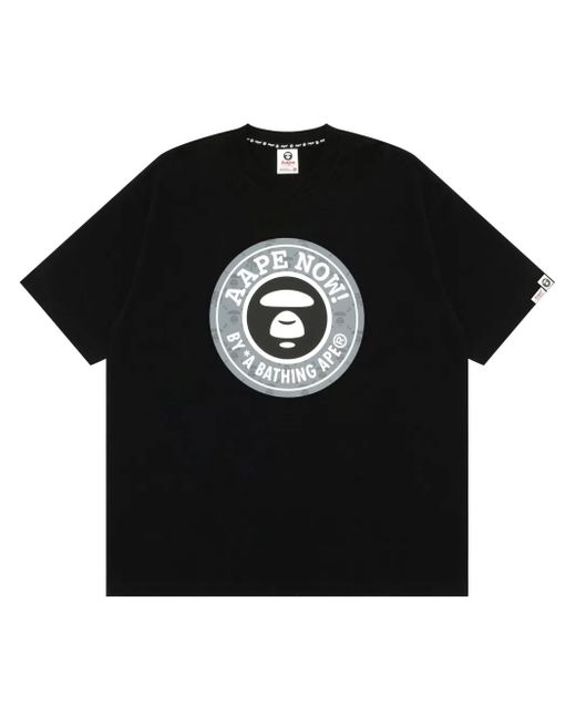 Aape By A Bathing Ape Black Logo-Print T-Shirt for men
